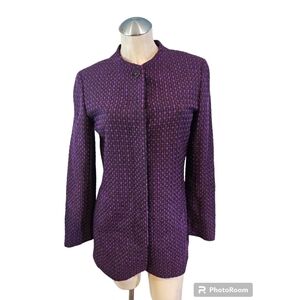 Dana Buchman Nordstrom Size 8P Purple Wool Blazer